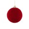 120MM Red Flocked Glitter Ornament | Shatterproof Velvet Ball Ornament-XH950924
